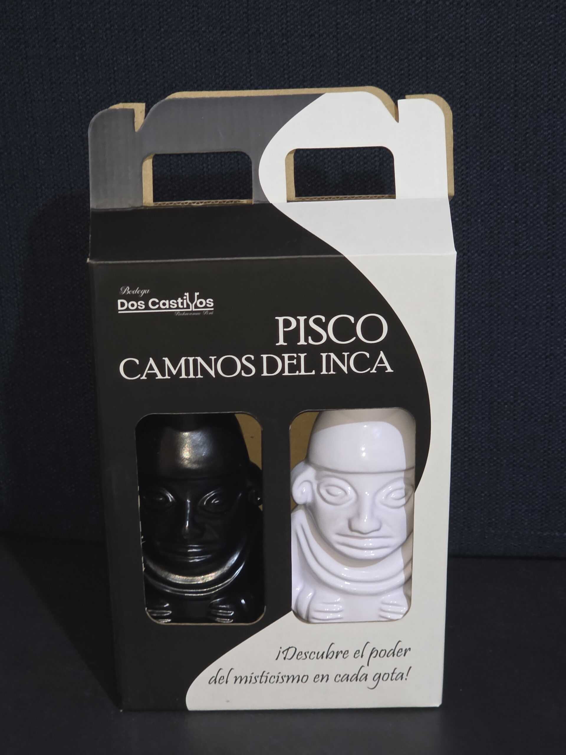 PISCO HUACO CAMINOS DEL INCA X 2 NEGRO + BLANCO